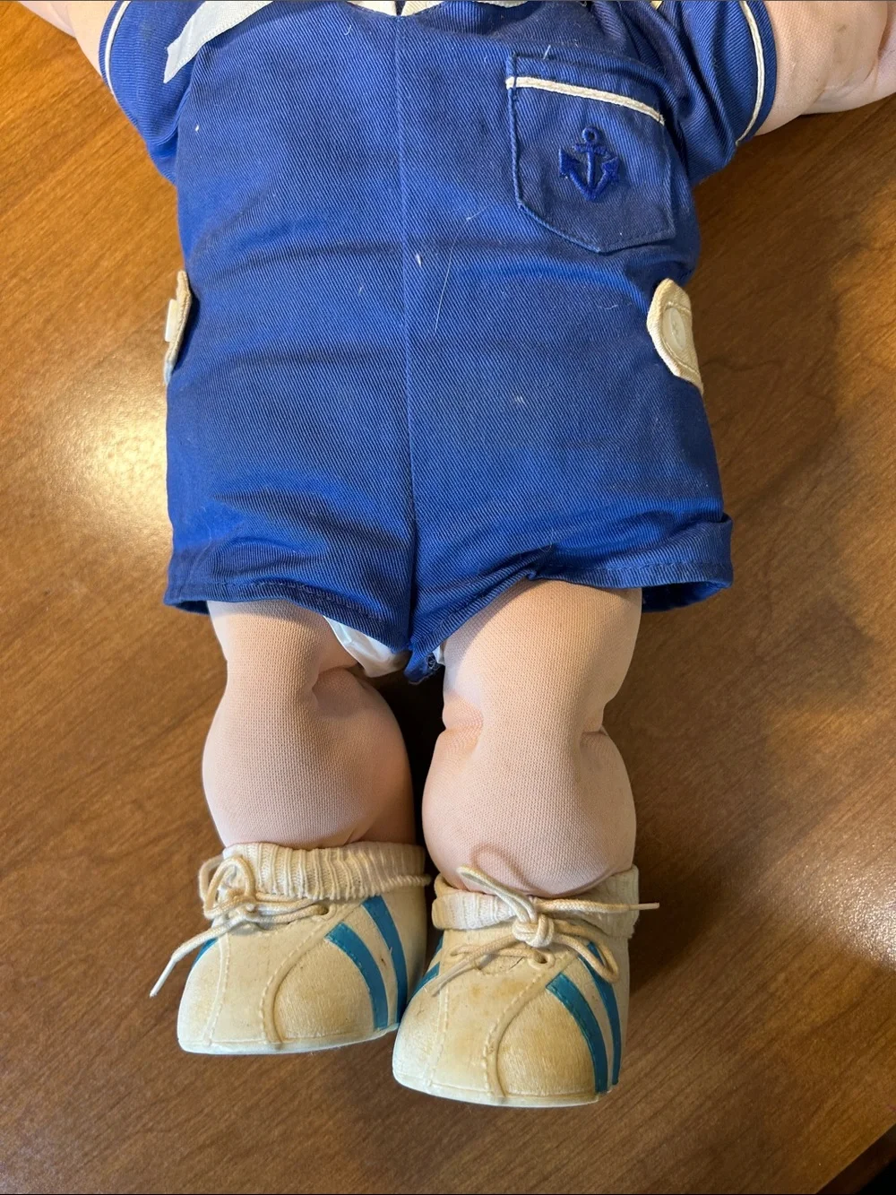 Vintage Cabbage Patch Style Blue Outfit Plush Sailor Doll - Red Hair